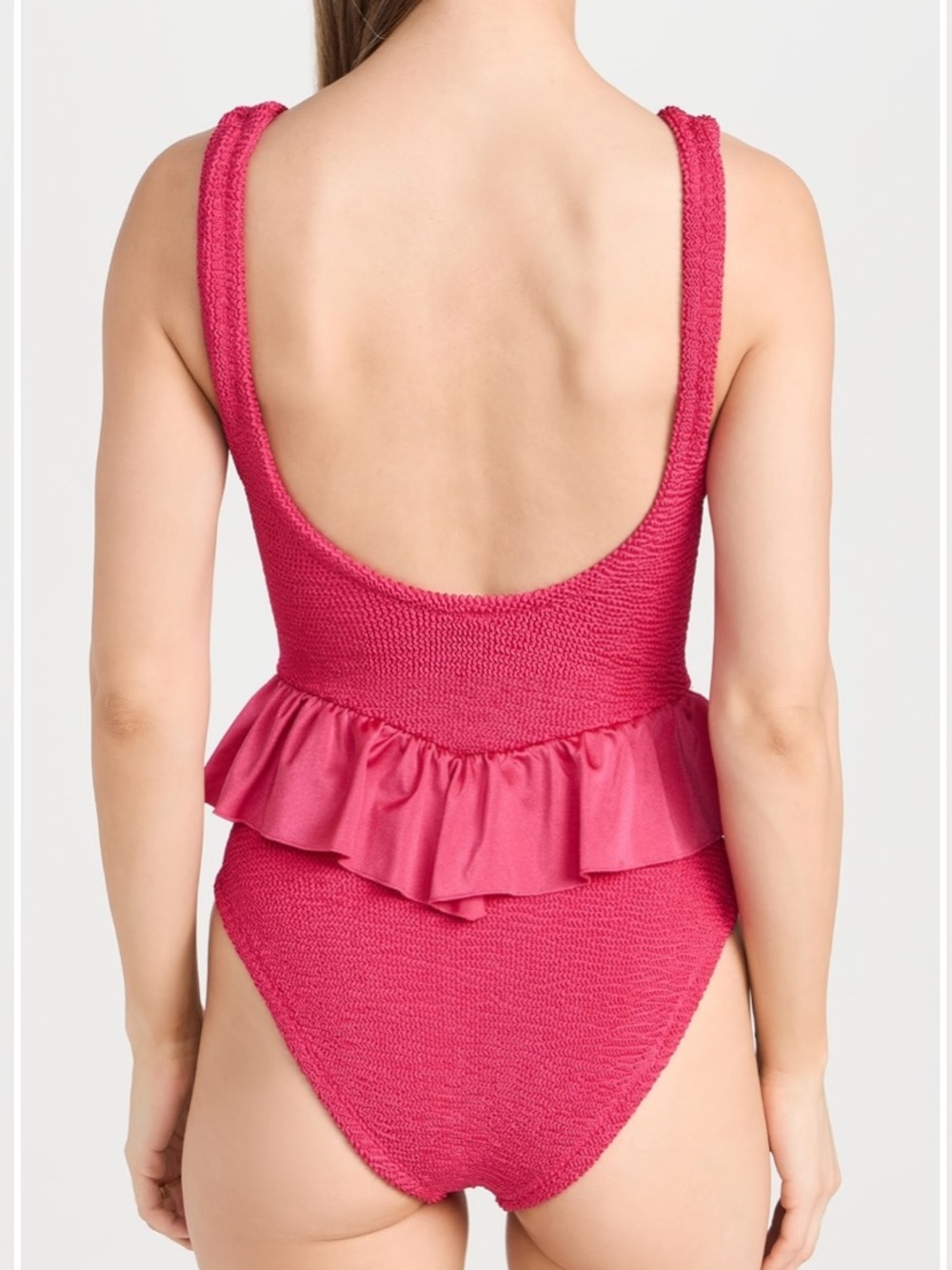 NWT Hunza G Denise Frill Metallic Crinkle One Piece Swimsuit - Picture 2 of 6